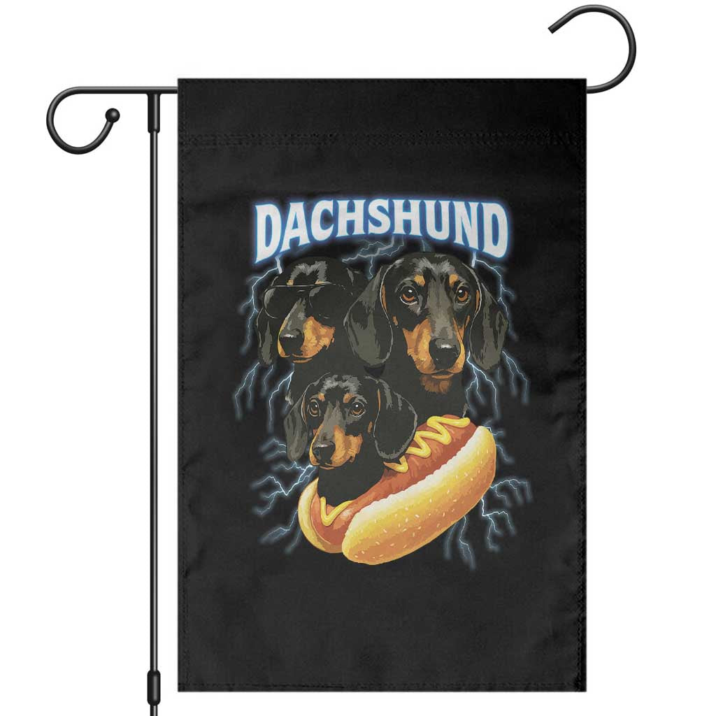 Dog Meme Garden Flag Funny Dachshund Dog In A Hot Dog Costume TS12 Black Print Your Wear