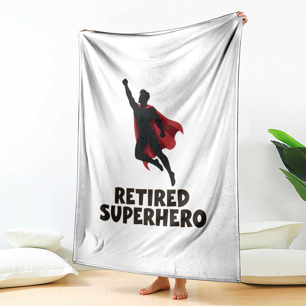 Retired Superhero Retirement Gift Throw Blanket Flying Red Cape Silhouette Graphic TS12 Print Your Wear