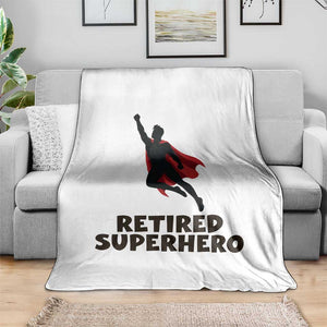 Retired Superhero Retirement Gift Throw Blanket Flying Red Cape Silhouette Graphic TS12 Print Your Wear