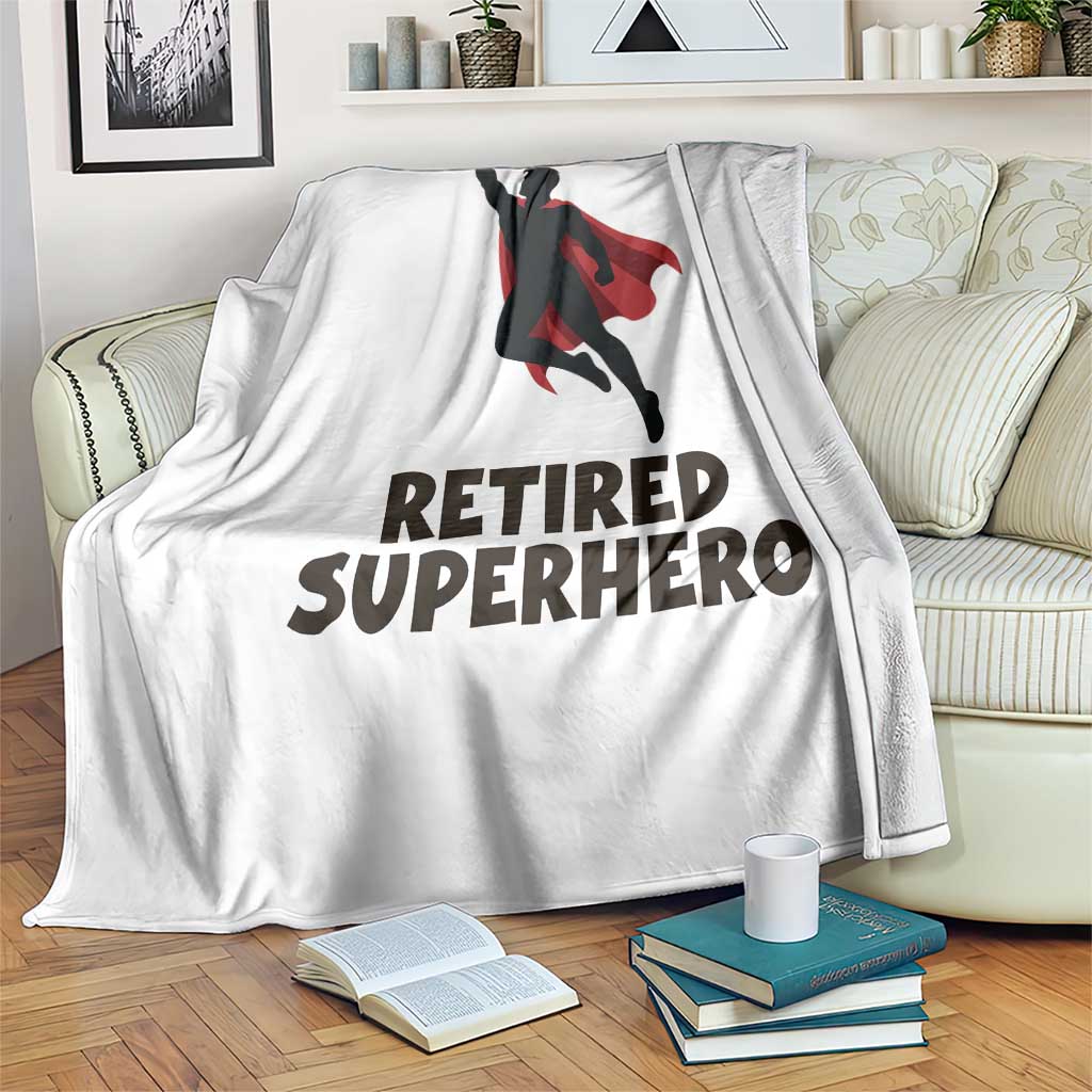 Retired Superhero Retirement Gift Throw Blanket Flying Red Cape Silhouette Graphic TS12 Print Your Wear