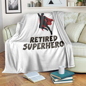 Retired Superhero Retirement Gift Throw Blanket Flying Red Cape Silhouette Graphic TS12 Print Your Wear