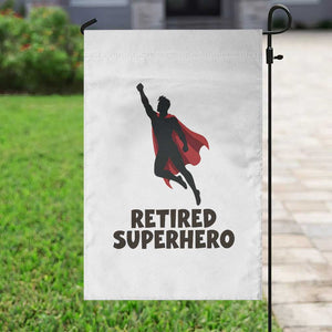 Retired Superhero Retirement Gift Garden Flag Flying Red Cape Silhouette Graphic TS12 Print Your Wear