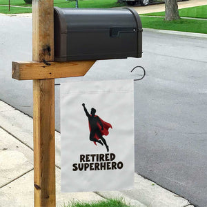 Retired Superhero Retirement Gift Garden Flag Flying Red Cape Silhouette Graphic TS12 Print Your Wear