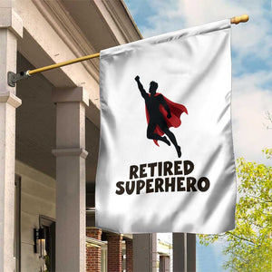 Retired Superhero Retirement Gift Garden Flag Flying Red Cape Silhouette Graphic TS12 Print Your Wear