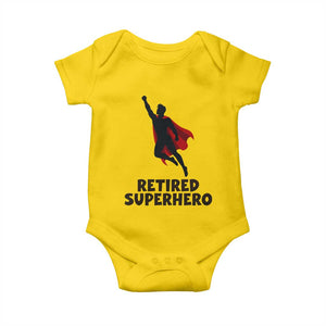 Retired Superhero Retirement Gift Baby Onesie Flying Red Cape Silhouette Graphic TS12 Daisy Print Your Wear