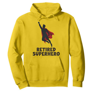 Retired Superhero Retirement Gift Hoodie Flying Red Cape Silhouette Graphic TS12 Daisy Print Your Wear