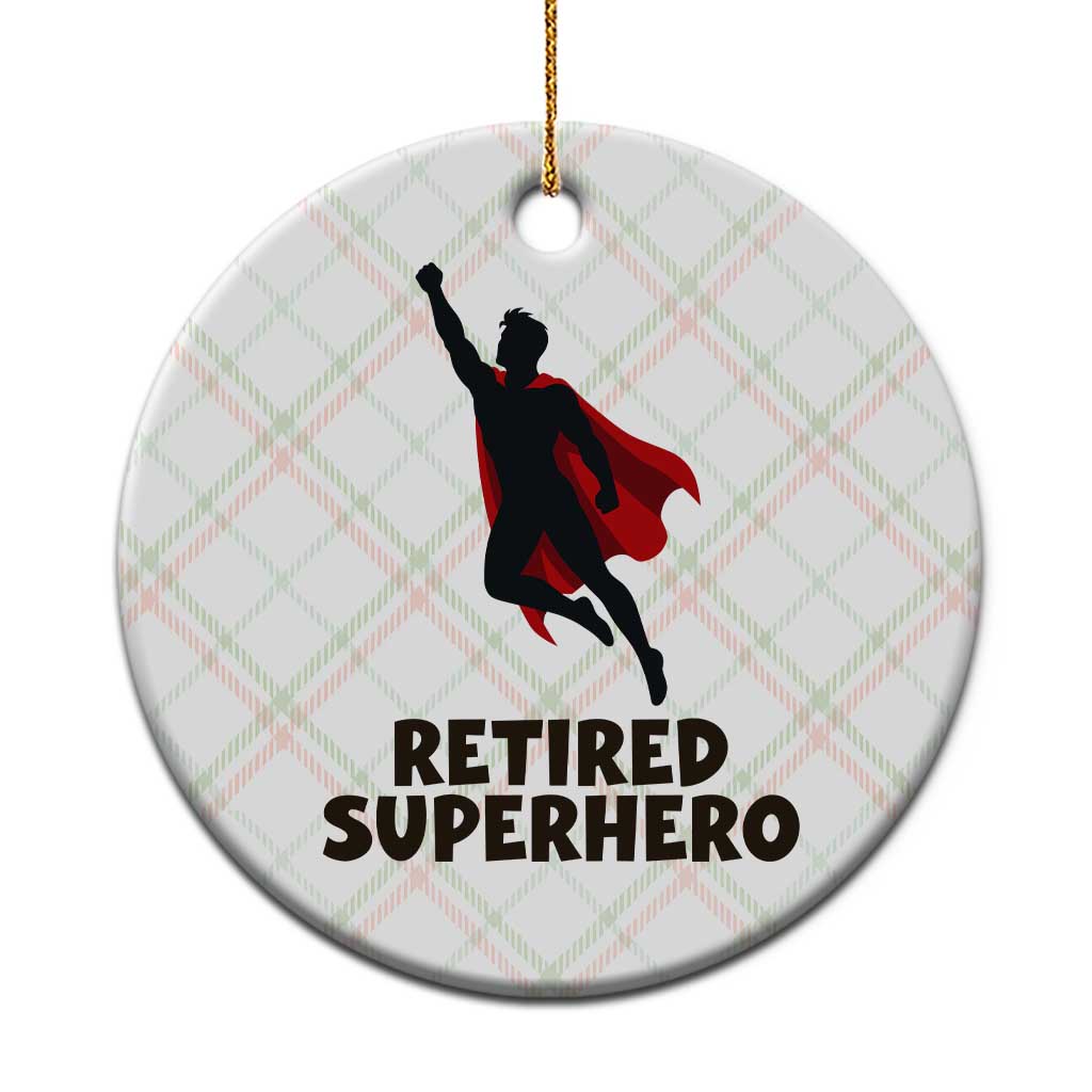 Retired Superhero Retirement Gift Ceramic Ornament Flying Red Cape Silhouette Graphic TS12 1pc Christmas Plaid Print Your Wear
