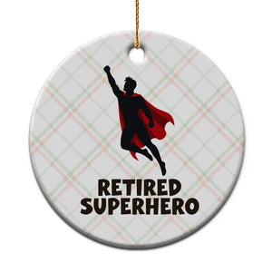 Retired Superhero Retirement Gift Ceramic Ornament Flying Red Cape Silhouette Graphic TS12 1pc Christmas Plaid Print Your Wear