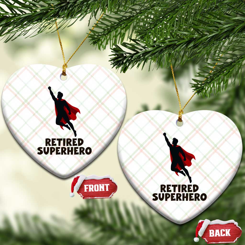 Retired Superhero Retirement Gift Ceramic Ornament Flying Red Cape Silhouette Graphic TS12 Print Your Wear