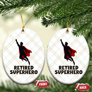 Retired Superhero Retirement Gift Ceramic Ornament Flying Red Cape Silhouette Graphic TS12 Print Your Wear