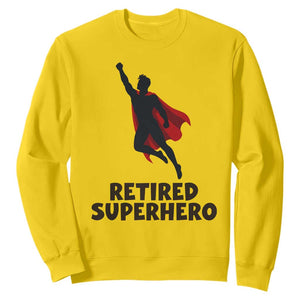 Retired Superhero Retirement Gift Sweatshirt Flying Red Cape Silhouette Graphic TS12 Daisy Print Your Wear