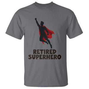 Retired Superhero Retirement Gift T Shirt Flying Red Cape Silhouette Graphic TS12 Charcoal Print Your Wear