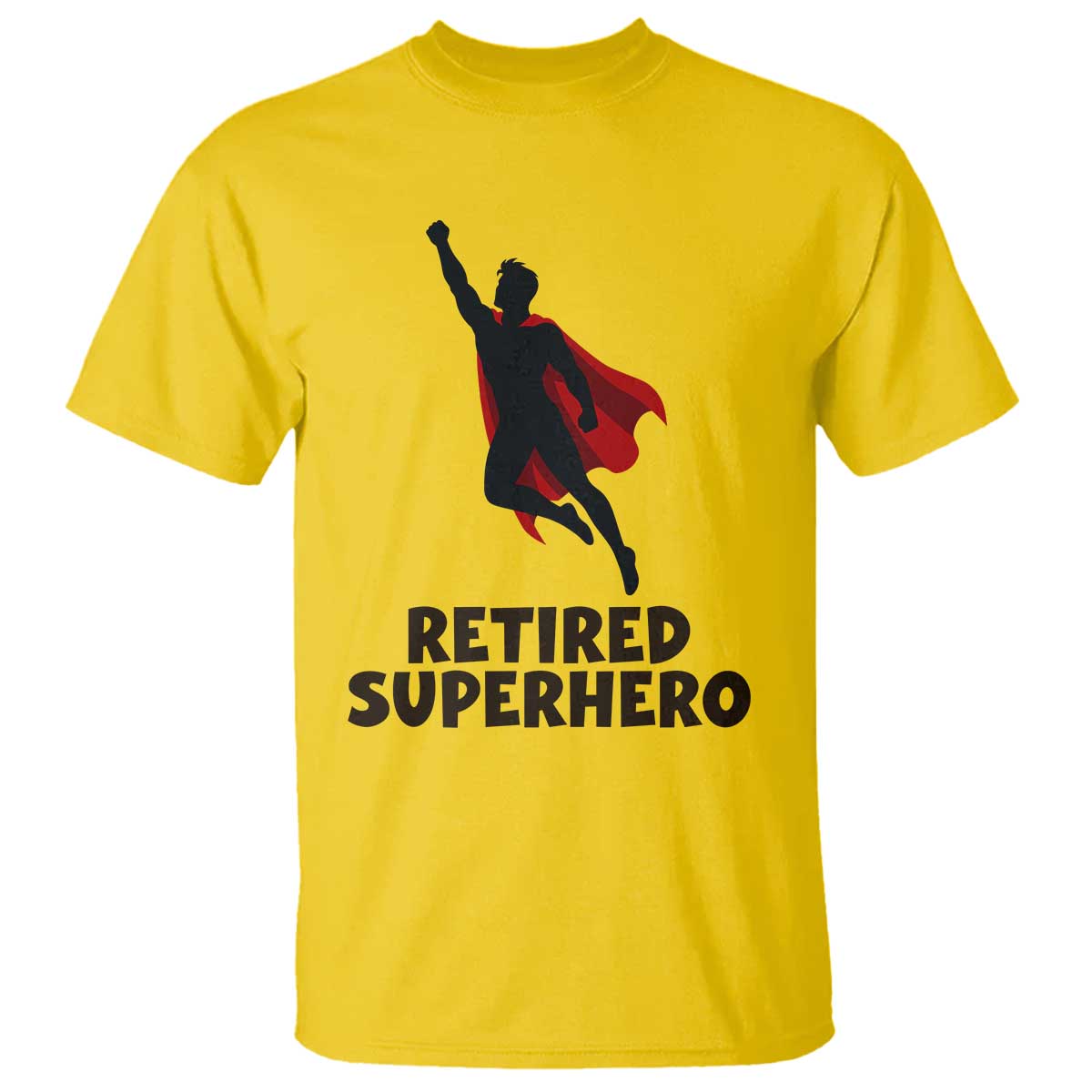 Retired Superhero Retirement Gift T Shirt Flying Red Cape Silhouette Graphic TS12 Daisy Print Your Wear