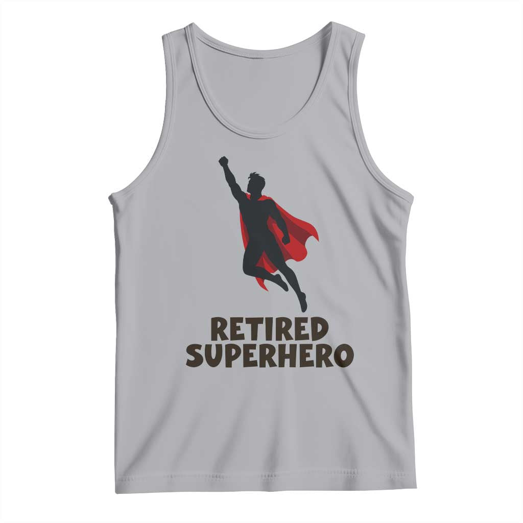 Retired Superhero Retirement Gift Tank Top Flying Red Cape Silhouette Graphic TS12 Athletic Heather Print Your Wear