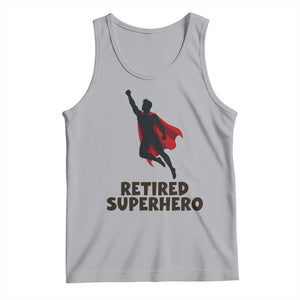 Retired Superhero Retirement Gift Tank Top Flying Red Cape Silhouette Graphic TS12 Athletic Heather Print Your Wear