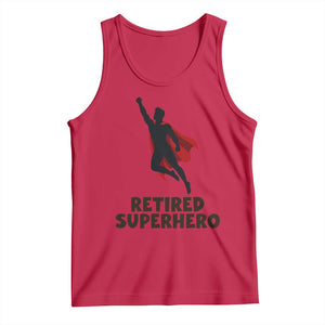 Retired Superhero Retirement Gift Tank Top Flying Red Cape Silhouette Graphic TS12 Red Print Your Wear