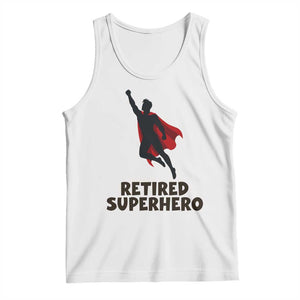 Retired Superhero Retirement Gift Tank Top Flying Red Cape Silhouette Graphic TS12 White Print Your Wear