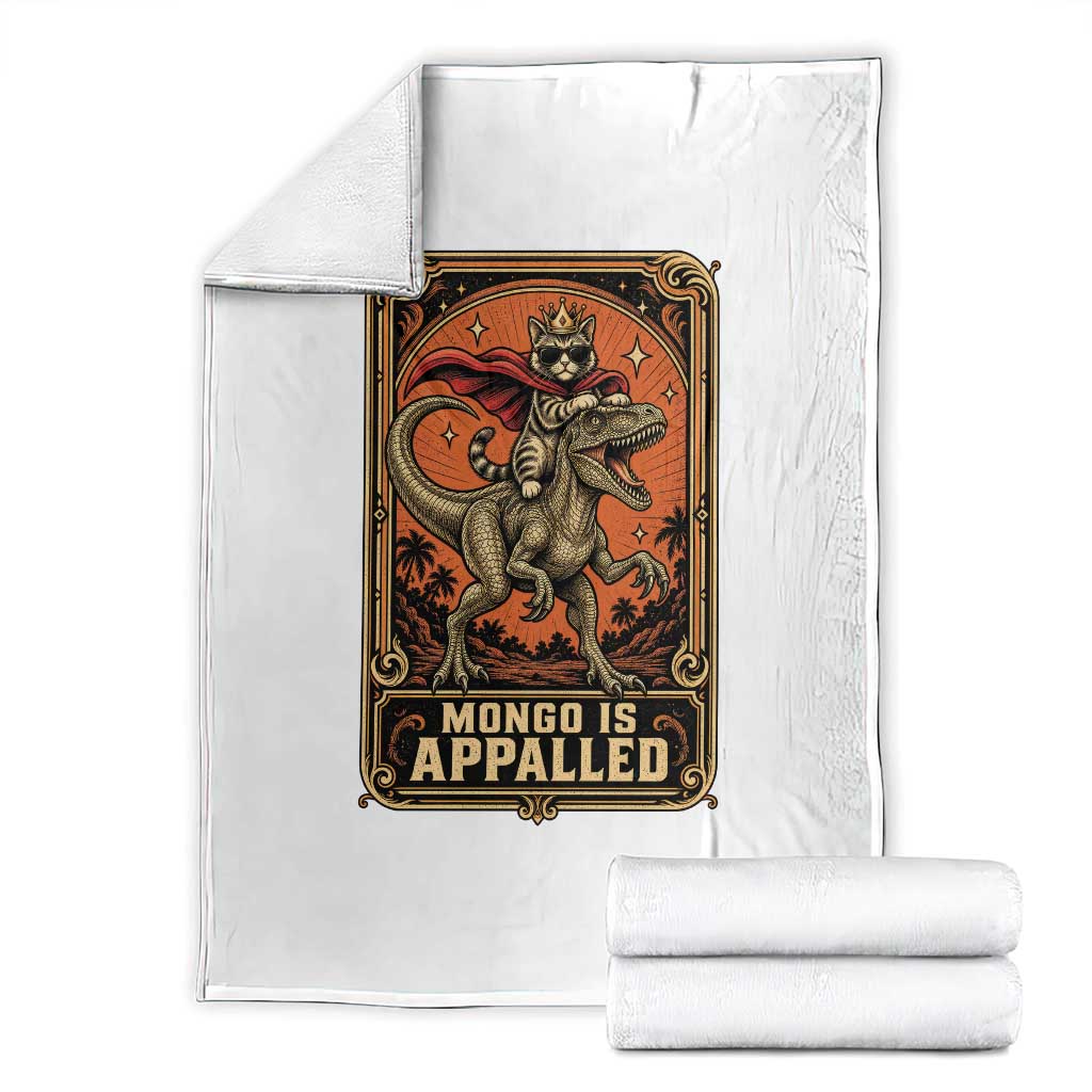 Funny Royal Cat Riding Dinosaur Throw Blanket Fantasy Reader Tarot Card Gift