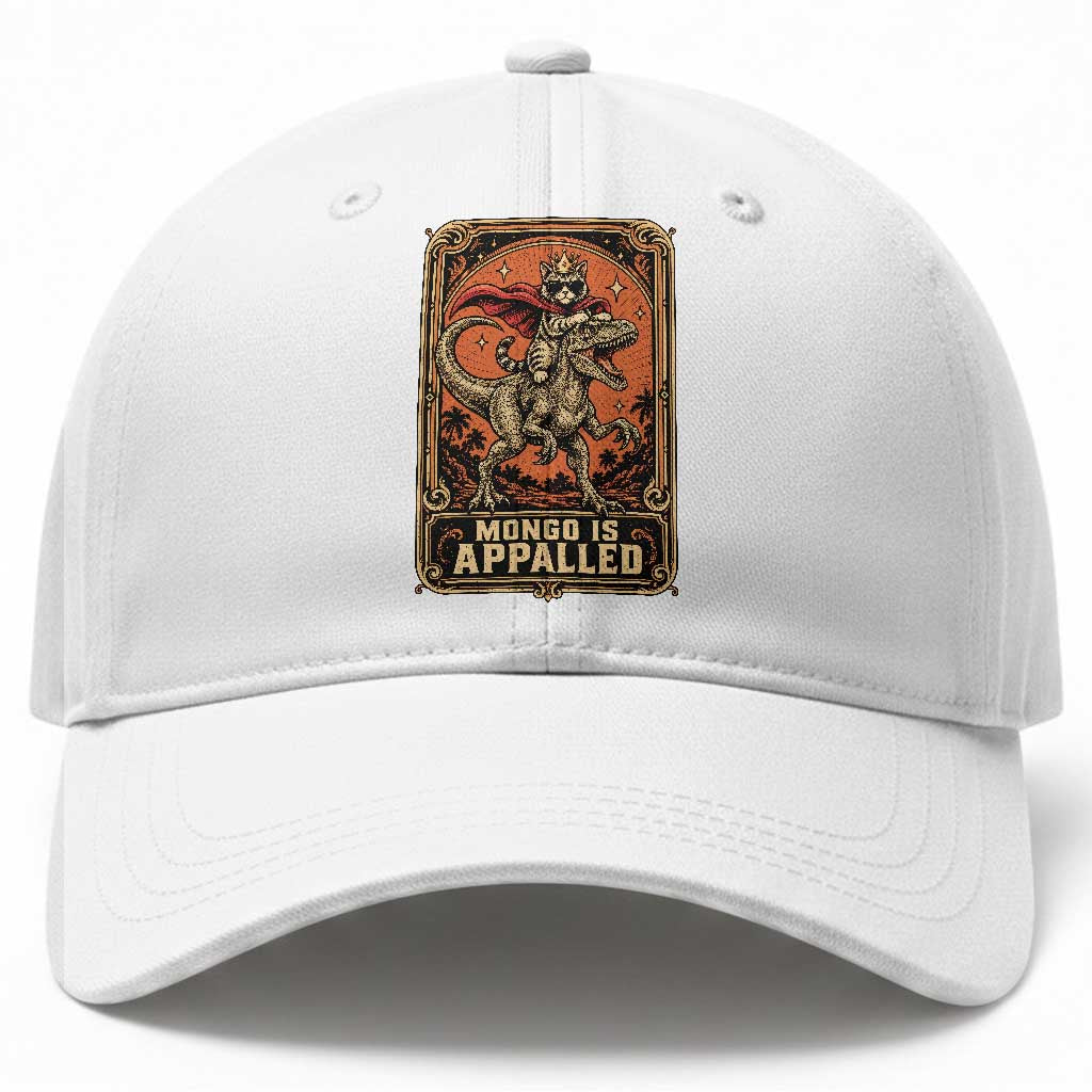 Funny Royal Cat Riding Dinosaur Baseball Cap Fantasy Reader Tarot Card Gift