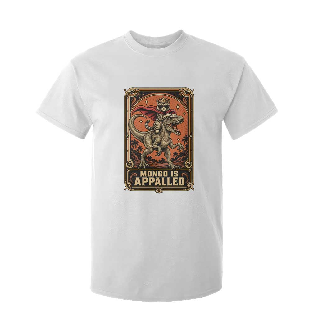 Funny Royal Cat Riding Dinosaur T Shirt For Kid Fantasy Reader Tarot Card Gift