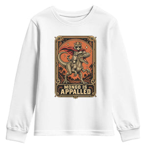 Funny Royal Cat Riding Dinosaur Youth Sweatshirt Fantasy Reader Tarot Card Gift