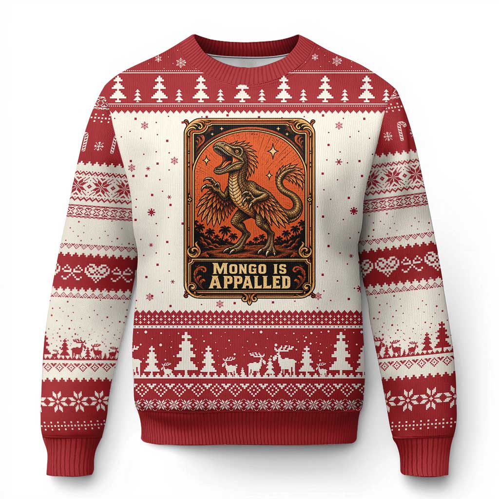 Raptor Dinosaur Lover Ugly Christmas Sweater Fantasy Reader Tarot Card Gift