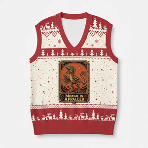 Raptor Dinosaur Lover V-Neck Knit Sweater Vest Fantasy Reader Tarot Card Gift