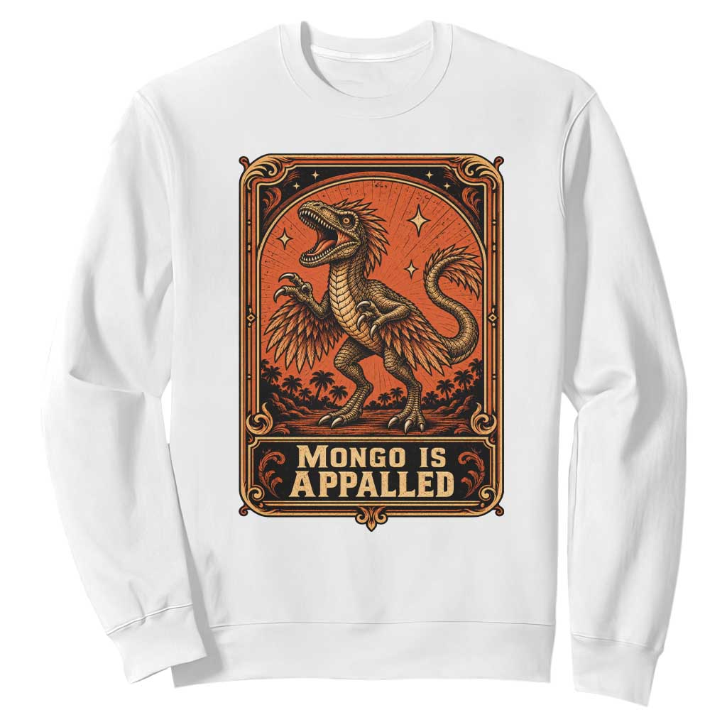 Raptor Dinosaur Lover Sweatshirt Fantasy Reader Tarot Card Gift