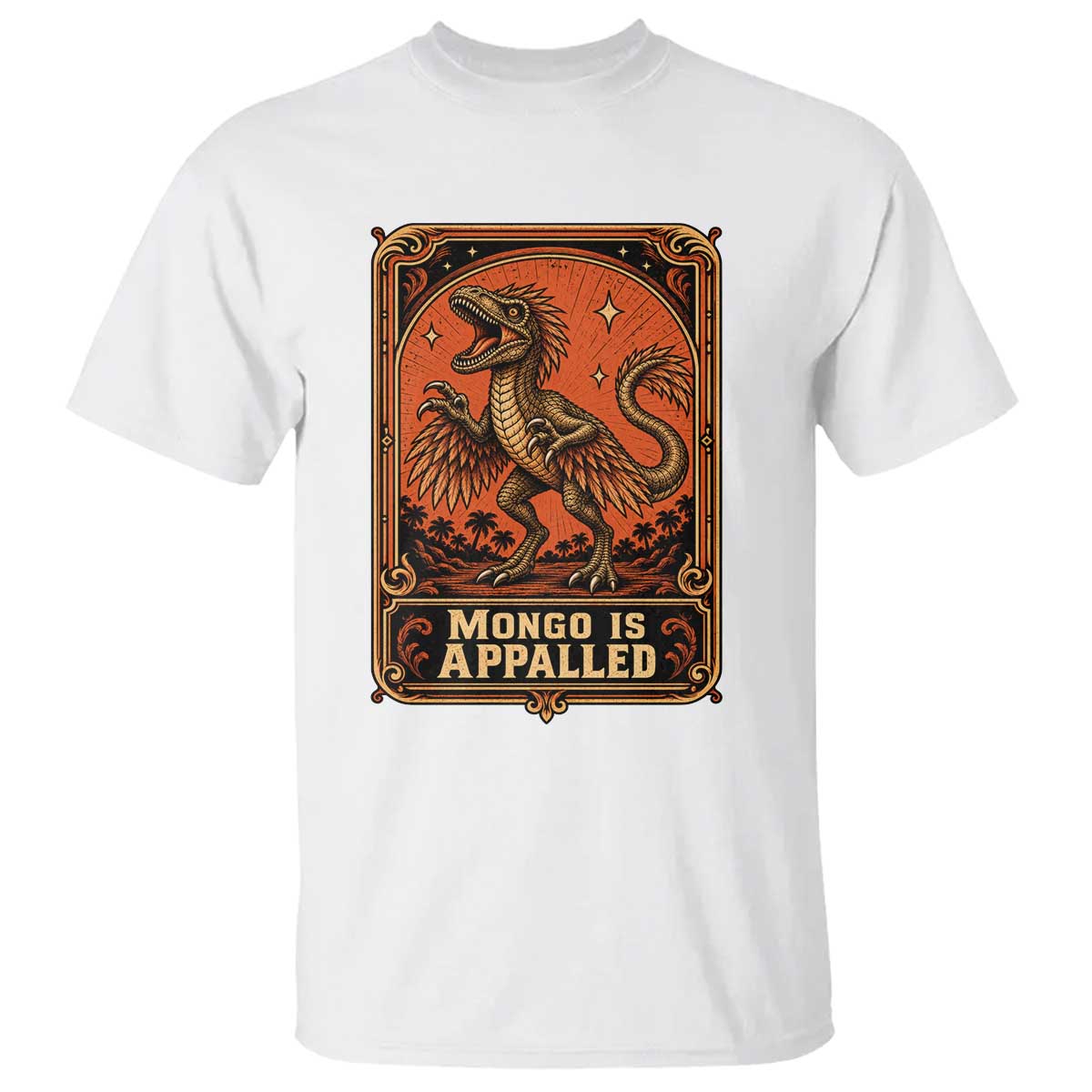 Raptor Dinosaur Lover T Shirt Fantasy Reader Tarot Card Gift