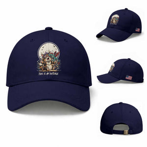 This Is An Outrage Princess Cat Baseball Cap Funny Raptor Biting Nose Fantasy Book Lover Gift