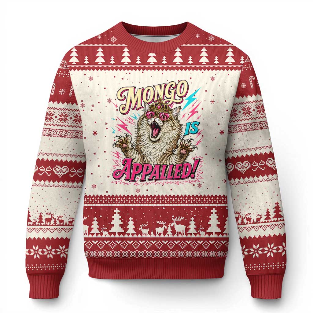 Funny Mongo Is Appalled Angry Princess Cat Ugly Christmas Sweater Sci Fi Book Lover Geeky Gift