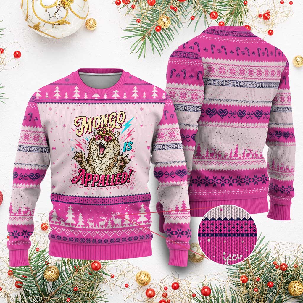 Funny Mongo Is Appalled Angry Princess Cat Ugly Christmas Sweater Sci Fi Book Lover Geeky Gift