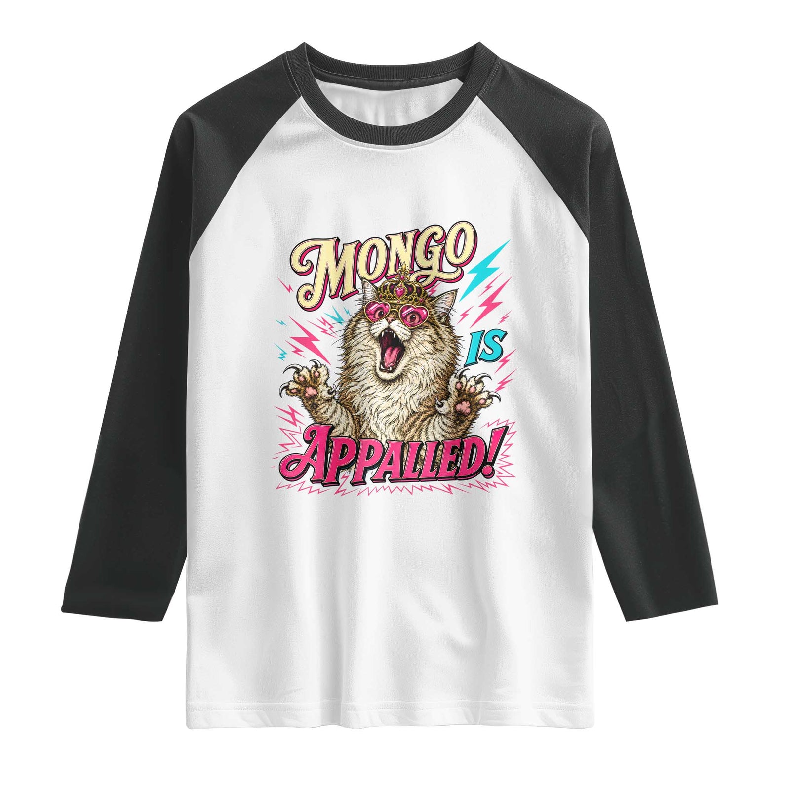 Funny Mongo Is Appalled Angry Princess Cat Raglan Shirt Sci Fi Book Lover Geeky Gift
