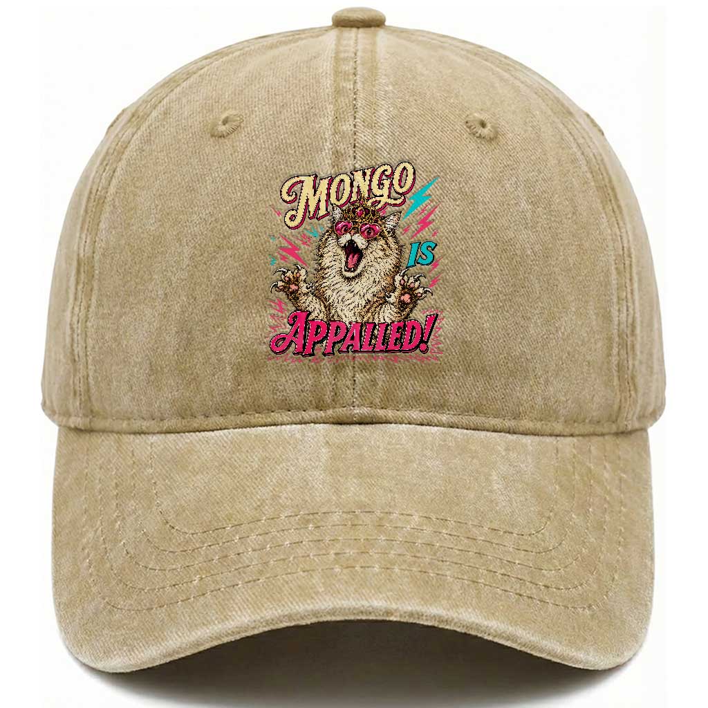 Funny Mongo Is Appalled Angry Princess Cat Washed Cotton Baseball Cap Sci Fi Book Lover Geeky Gift