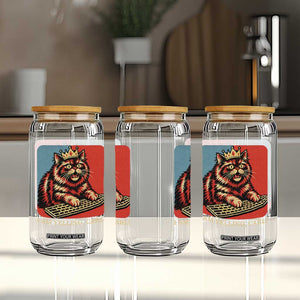 I Am Yelling Carl Glass Can Vintage Royal Princess Cat Meme Gift