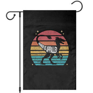 Vintage Retro Raptor Dinosaur Garden Flag Sci Fi Book Lover Gift