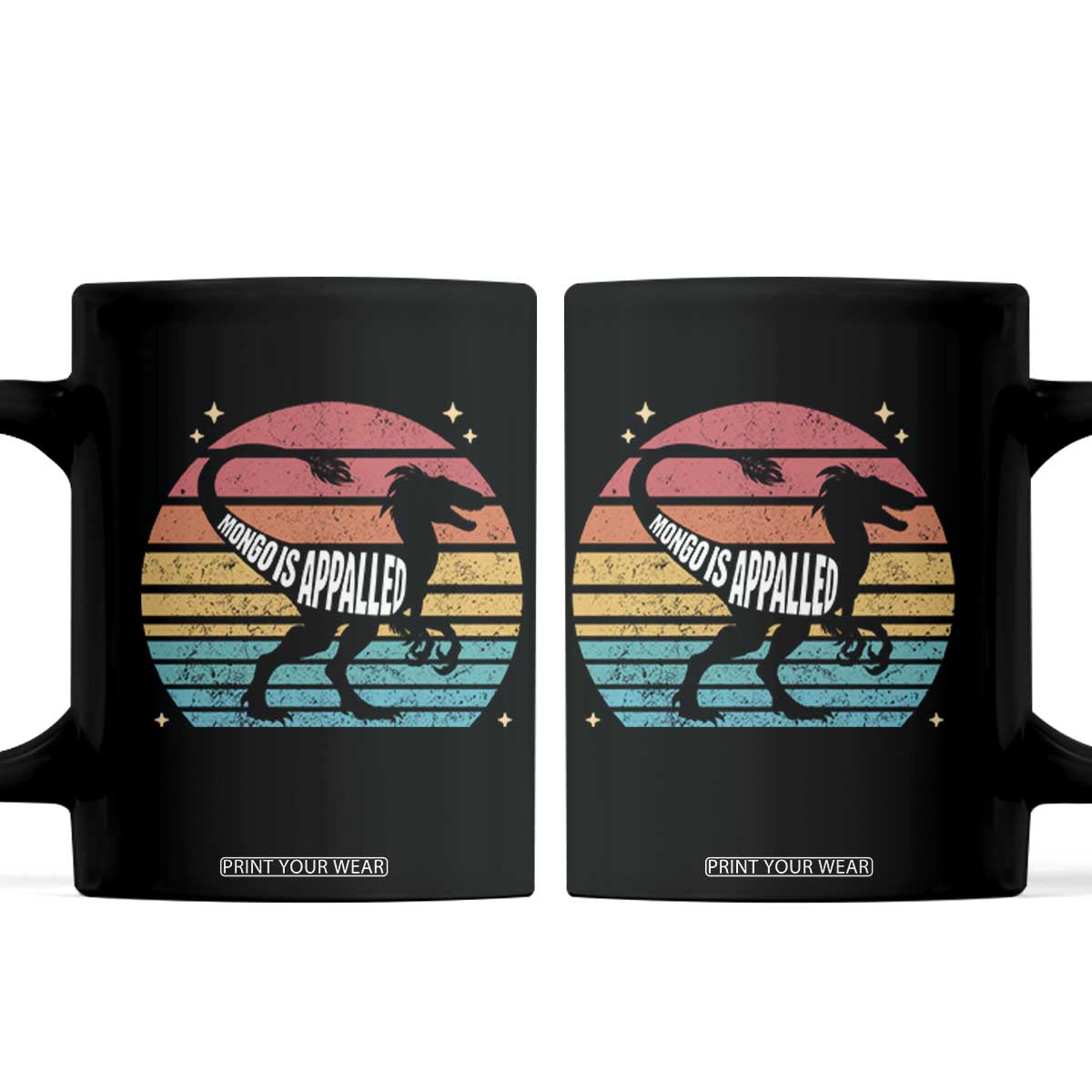 Vintage Retro Raptor Dinosaur Coffee Mug Sci Fi Book Lover Gift