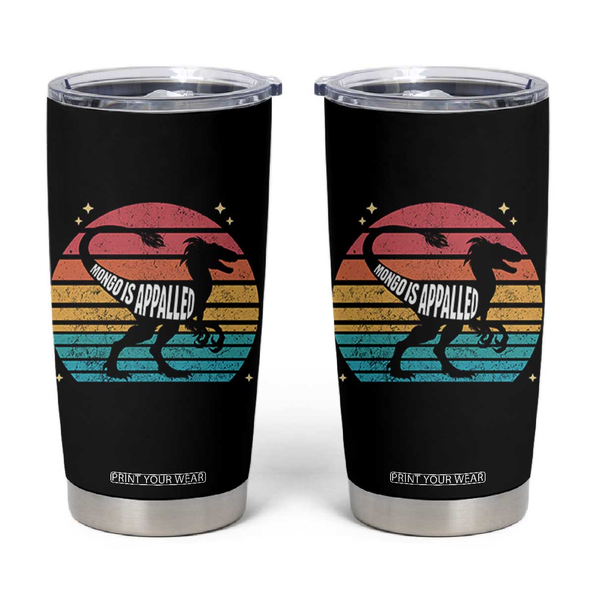 Vintage Retro Raptor Dinosaur Tumbler Cup Sci Fi Book Lover Gift