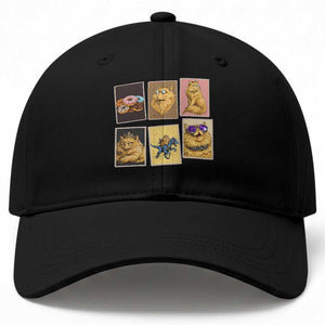 Vintage Postage Stamp Princess Cat Baseball Cap Raptor Lover Fancy Royal Cat Gift
