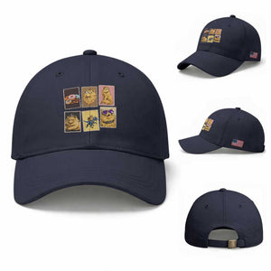 Vintage Postage Stamp Princess Cat Baseball Cap Raptor Lover Fancy Royal Cat Gift