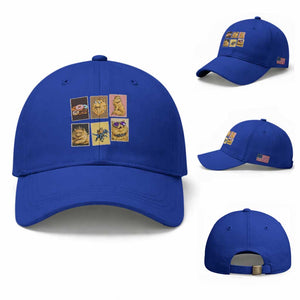 Vintage Postage Stamp Princess Cat Baseball Cap Raptor Lover Fancy Royal Cat Gift