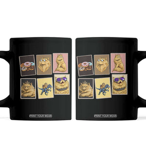 Vintage Postage Stamp Princess Cat Coffee Mug Raptor Lover Fancy Royal Cat Gift