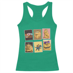 Vintage Postage Stamp Princess Cat Racerback Tank Top Raptor Lover Fancy Royal Cat Gift