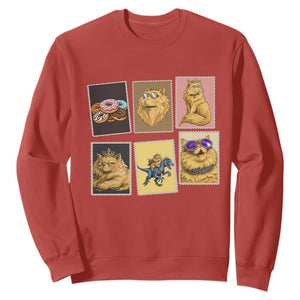 Vintage Postage Stamp Princess Cat Sweatshirt Raptor Lover Fancy Royal Cat Gift