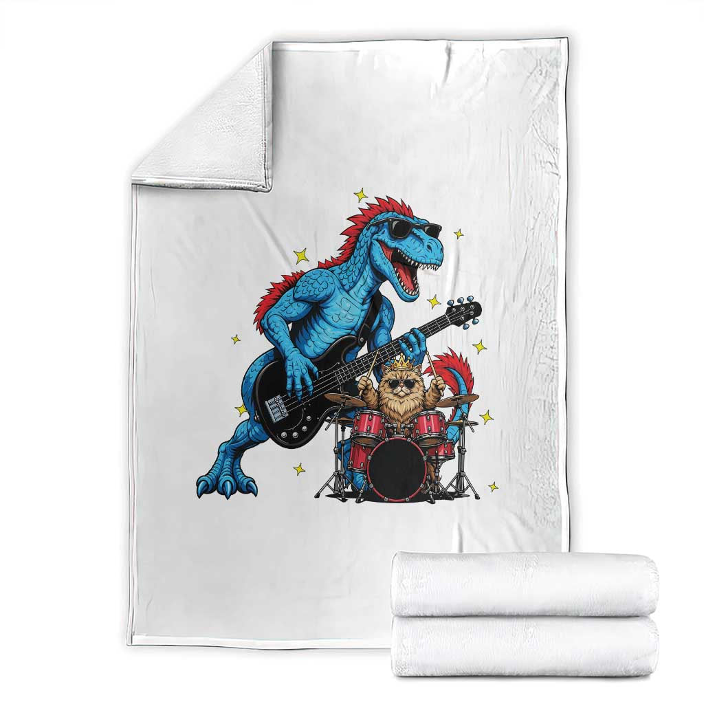 Funny Rock Band Princess Cat Throw Blanket Dinosaur Bassist Sci Fi Reader Gift