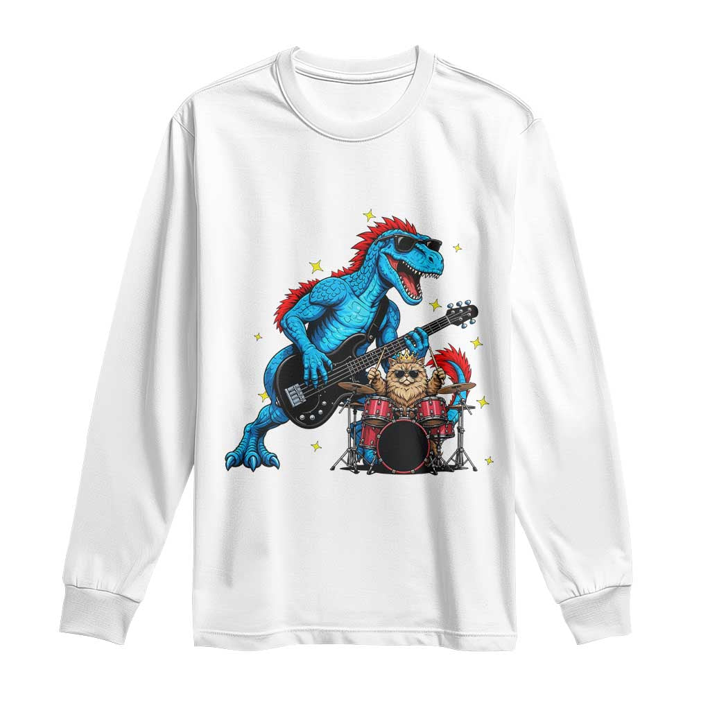 Funny Rock Band Princess Cat Long Sleeve Shirt Dinosaur Bassist Sci Fi Reader Gift