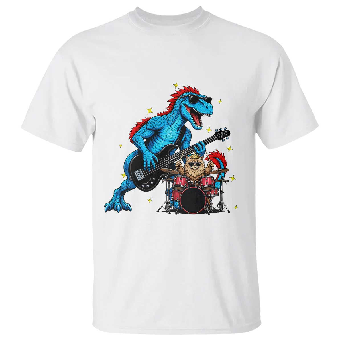 Funny Rock Band Princess Cat T Shirt Dinosaur Bassist Sci Fi Reader Gift