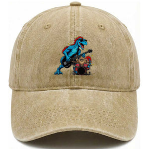 Funny Rock Band Princess Cat Washed Cotton Baseball Cap Dinosaur Bassist Sci Fi Reader Gift