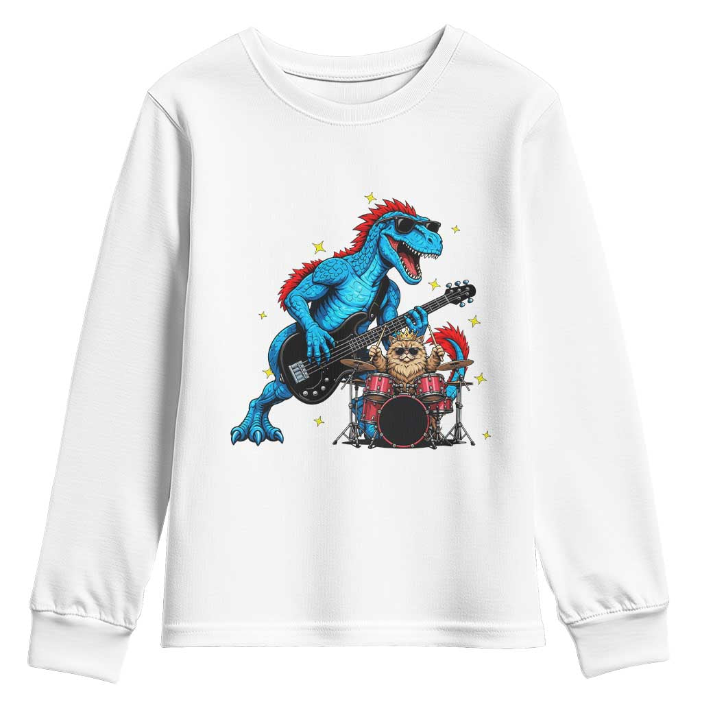 Funny Rock Band Princess Cat Youth Sweatshirt Dinosaur Bassist Sci Fi Reader Gift