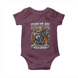 Gothic This Is An Outrage Princess Cat Riding Dinosaur Baby Onesie Fantasy Reader Gift